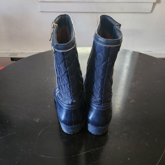 Tommy Hilfiger Blue Quilted Rainboots Women's Size 8 - Picture 2 of 4